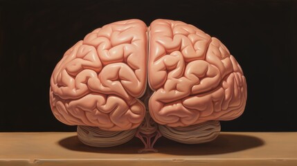 Aufkleber - A classic oil painting of a human brain with an alpha circle, reminiscent of Renaissance-era anatomical illustrations.
