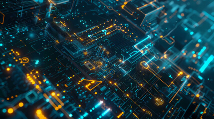 Poster - Technology internet network high speed. Abstract digital futuristic circuit, Cyber science tech, Innovation communication. illustration.