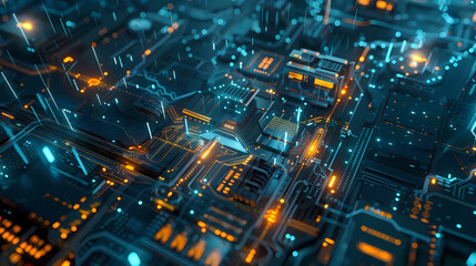 Poster - Technology internet network high speed. Abstract digital futuristic circuit, Cyber science tech, Innovation communication. illustration.
