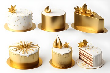 3D gold cake