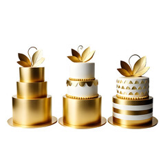 Wall Mural - 3D gold cake