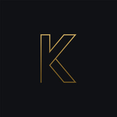 Wall Mural - Modern, unique and luxurious geometric initial letter K template logo element. Logo for business, company, fashion and brand cards