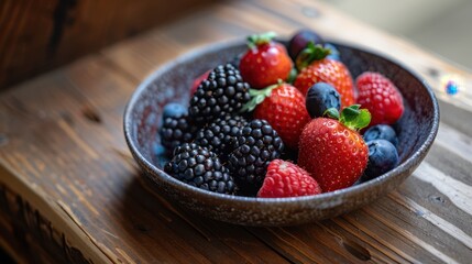 Wall Mural - The bowl of fresh berries