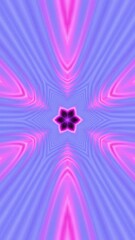 Aufkleber - Psychedelic 3d animation with flashing lights and lines. Motion. Bright neon stream with flashing flower pattern. Tunnel flow with neon lines and flower