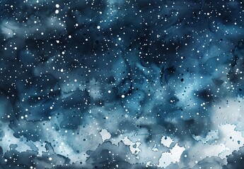 Wall Mural - starry abstract watercolor background in deep space