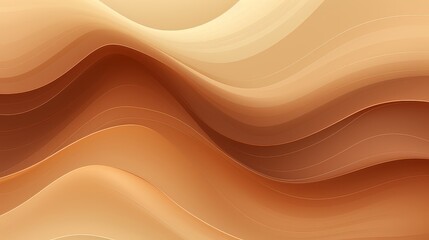 Abstract 3D Background of soft Waves in light brown Colors. Elegant Wallpaper