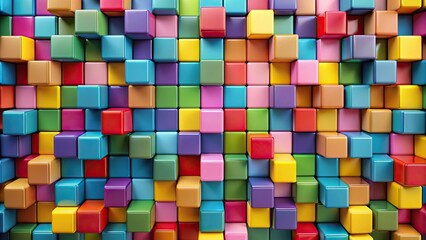 Wall Mural - Abstract background of colorful cubes arranged in pattern, abstract, background, colorful, cubes,pattern, geometric, design