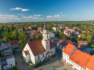 Wall Mural - Panorama of the town of Gryfów Śląski in western Poland on the Kwisa River