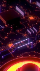 Poster - Bright colorful graphics . Motion . Different running different lines in the animation that are highlighted in different colors and filled with colors.