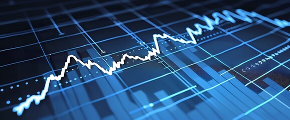 Wall Mural - A line graph showing a rapid fall in stock prices with a clear downturn.