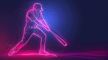 neon line baseball, wallpaper, the beauty of movement and speed from competition