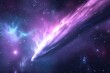 © Dina - comet in open space closeup astronomical colorful photo