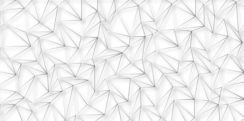 Wall Mural - Geometric low poly graphic. Background of triangular facets. editable stroke width, grey gradient abstract triangle seamless pattern from network triangular cells, wallpaper background design.