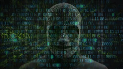 hacker with code background