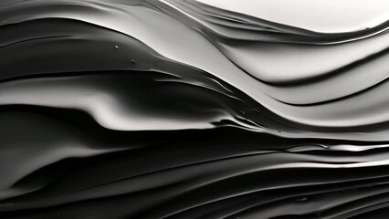 Poster - Black And White Paint Swirls Generative AI
