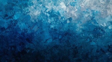 Wall Mural - Abstract background with brushstrokes in metallic shades on a sapphire to azure gradient