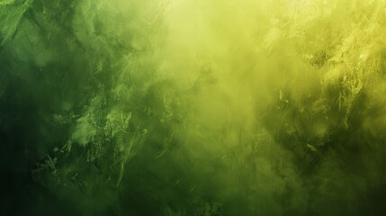 Wall Mural - Ethereal abstract background with broad fluid strokes shimmering lights and olive-chartreuse gradient
