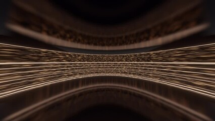 Poster - Abstract motion light and stripes moving fast over dark background. curve away. 3d render motion speed of light and hyper tunnel. Movement airflow digital lines. Full HD. 3d animation loop 4k