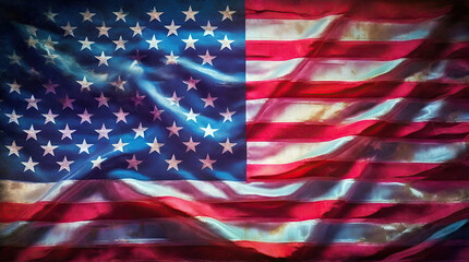 Wall Mural - American Flag Wave for Memorial Day or 4th of July Independence Day of America