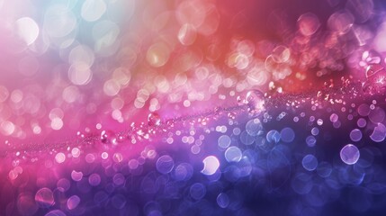 Canvas Print - Delicate bubble patterns and glowing particles on a background with rainbow hues