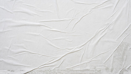 Blank white crumpled and creased paper poster texture background