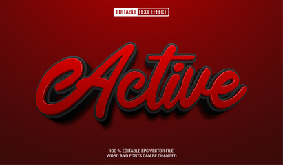 Leinwandbilder - Editable 3d text style effect - Active effect Template