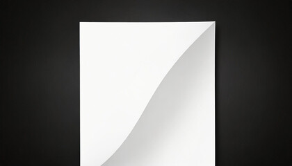 Wall Mural - white paper with folds on a black wall