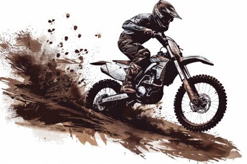 Sticker - illustration motocross bike