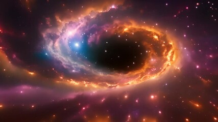 Poster - Cosmic Nebula With A Black Hole Generative AI