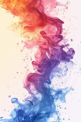 Wall Mural - Vibrant abstract image featuring colorful smoke swirls in a gradient background with bubbles, perfect for artistic and creative projects.