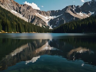 Wall Mural - large lake in the mountains