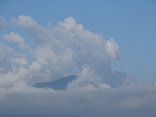 mountain view clouds sky