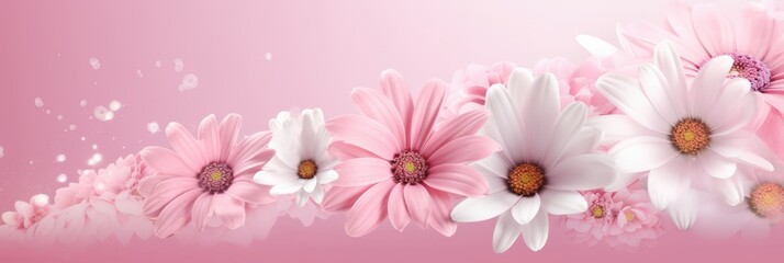 Wall Mural - Soft Pink and White Daisies