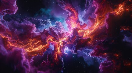 Wall Mural - fire in space