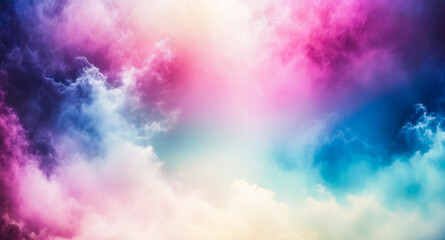 Poster - Abstract Pink, Blue, and White Clouds in the Sky