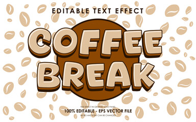 Wall Mural - Editable Coffee Break Text Effect Circle Theme