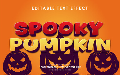 Wall Mural - Editable Spooky Pumpkin Halloween Text Effect