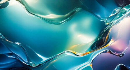 Abstract blue and green liquid background