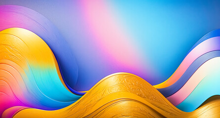 Poster - abstract colorful waves background