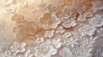 Wall Mural - close up of a wedding dress with white lace