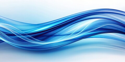 Wall Mural - Abstract blue wave background with flowing lines and curves, blue, wave, abstract, background, design, pattern, texture