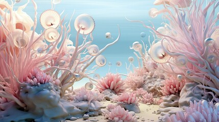 Wall Mural - coral reef in aquarium