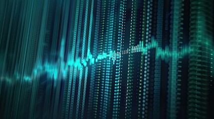 abstract blue green equalizer sound wave pattern element ai generated