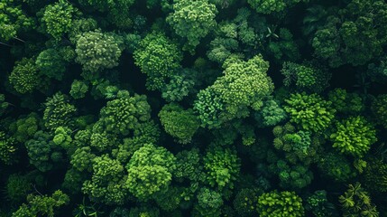Aerial view of nature green forest and tree. Forest ecosystem and health concept and background, texture of green forest from above.Nature conservation concept.Natural scenery tropical green forest. 