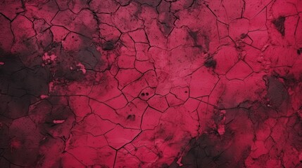 Wall Mural - Cracked Crimson Surface: A Textured Abstract