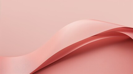 Elegant pink satin fabric wave on soft background