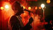 © Varunee - Male jazz singer sings jazz songs on stage at night in jazz club. that makes a difference.