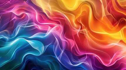 Wall Mural - colorful abstract wallpaper design with fluid color splash waves modern digital art illustration generated by ai