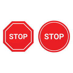 Wall Mural - stop sign icon in red