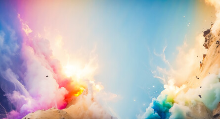 Poster - Abstract Cloudscape with Vibrant Colors